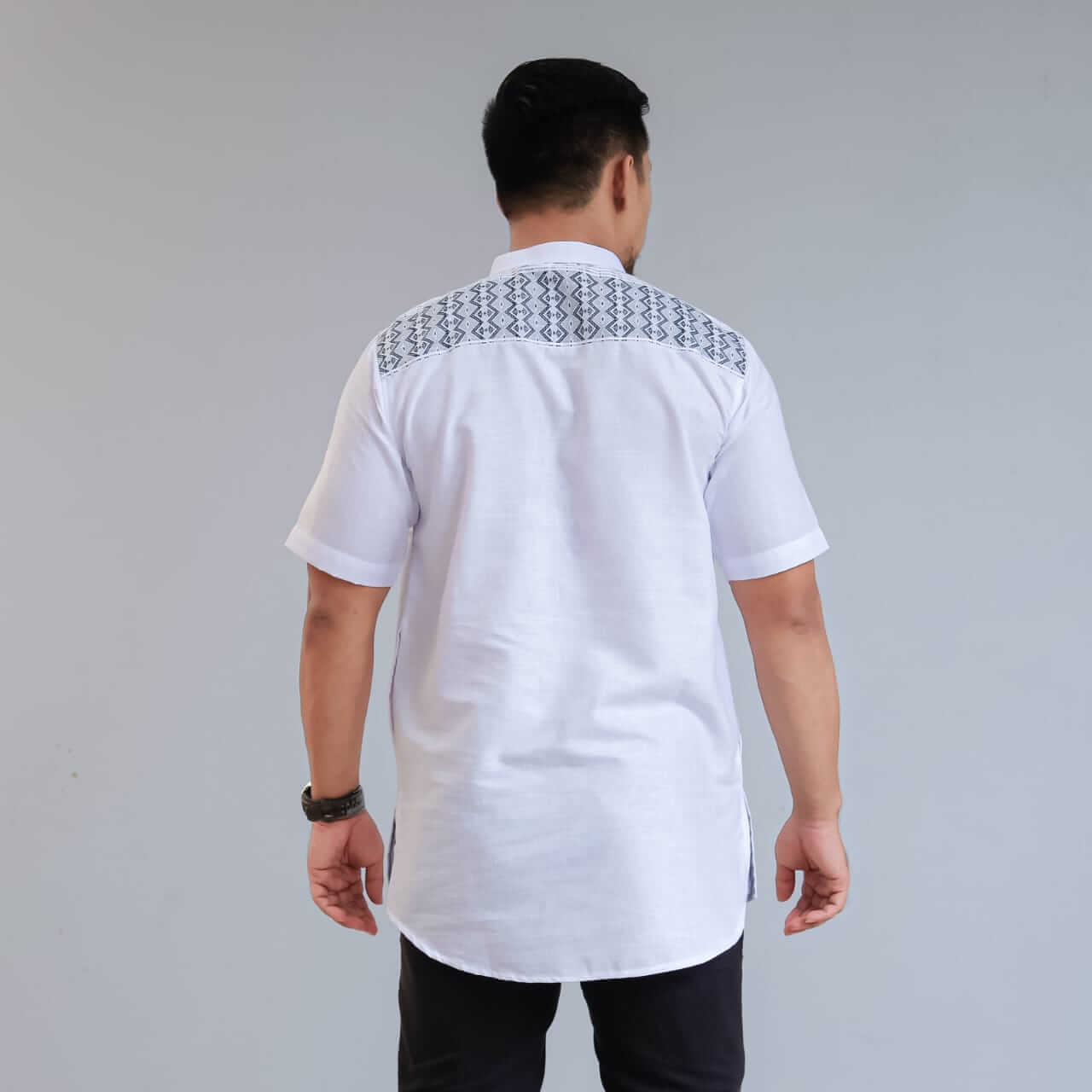 Kurta White List Songket Premium