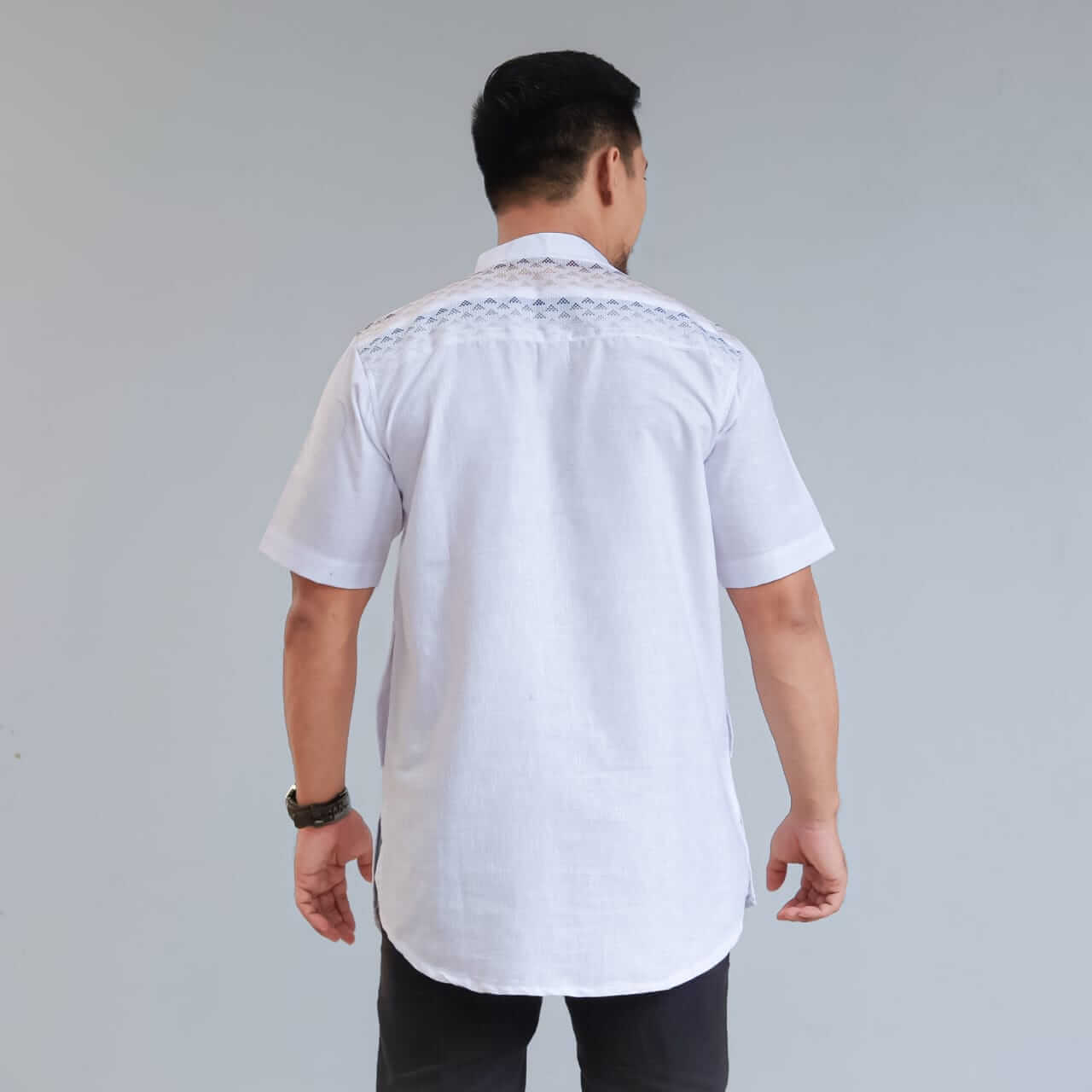 Kurta White List Songket Premium